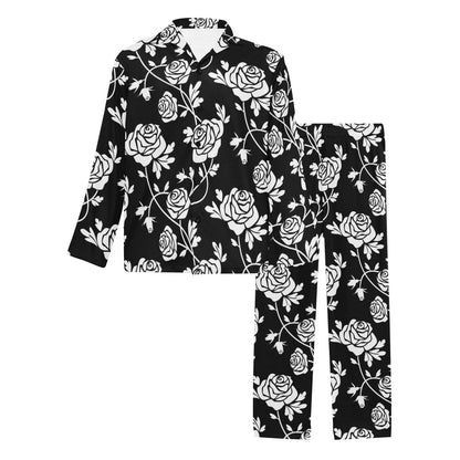 Rose Pattern Print Design RO013 Men's Long Sleeve Pajama Set