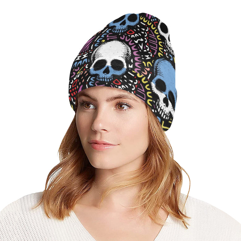 Skull Print Design LKS305 Unisex Beanie