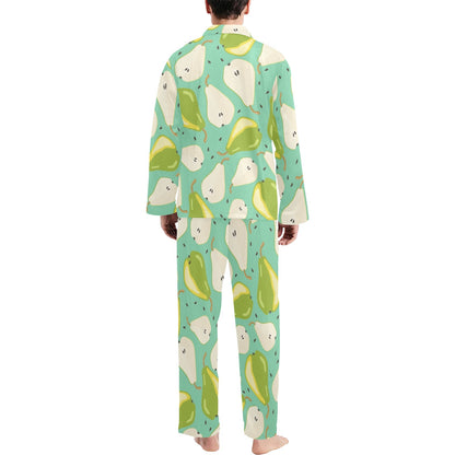 Pear Pattern Print Design PE04 Men's Long Sleeve Pajama Set