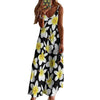 Yellow Plumeria Hawaiian Flowers Long Maxi Dress