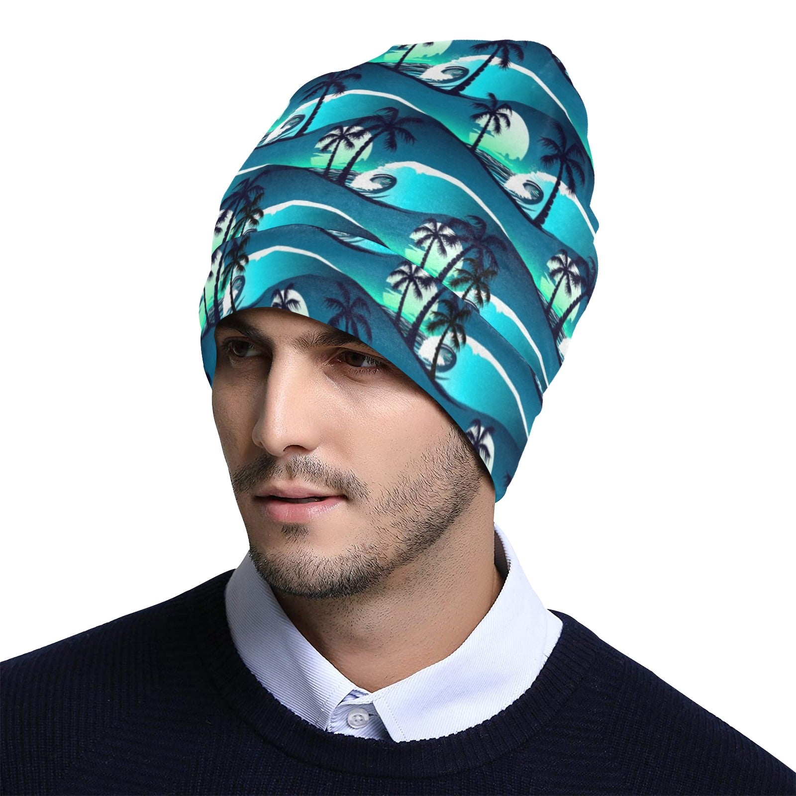 Beach Wave Design Print Unisex Beanie