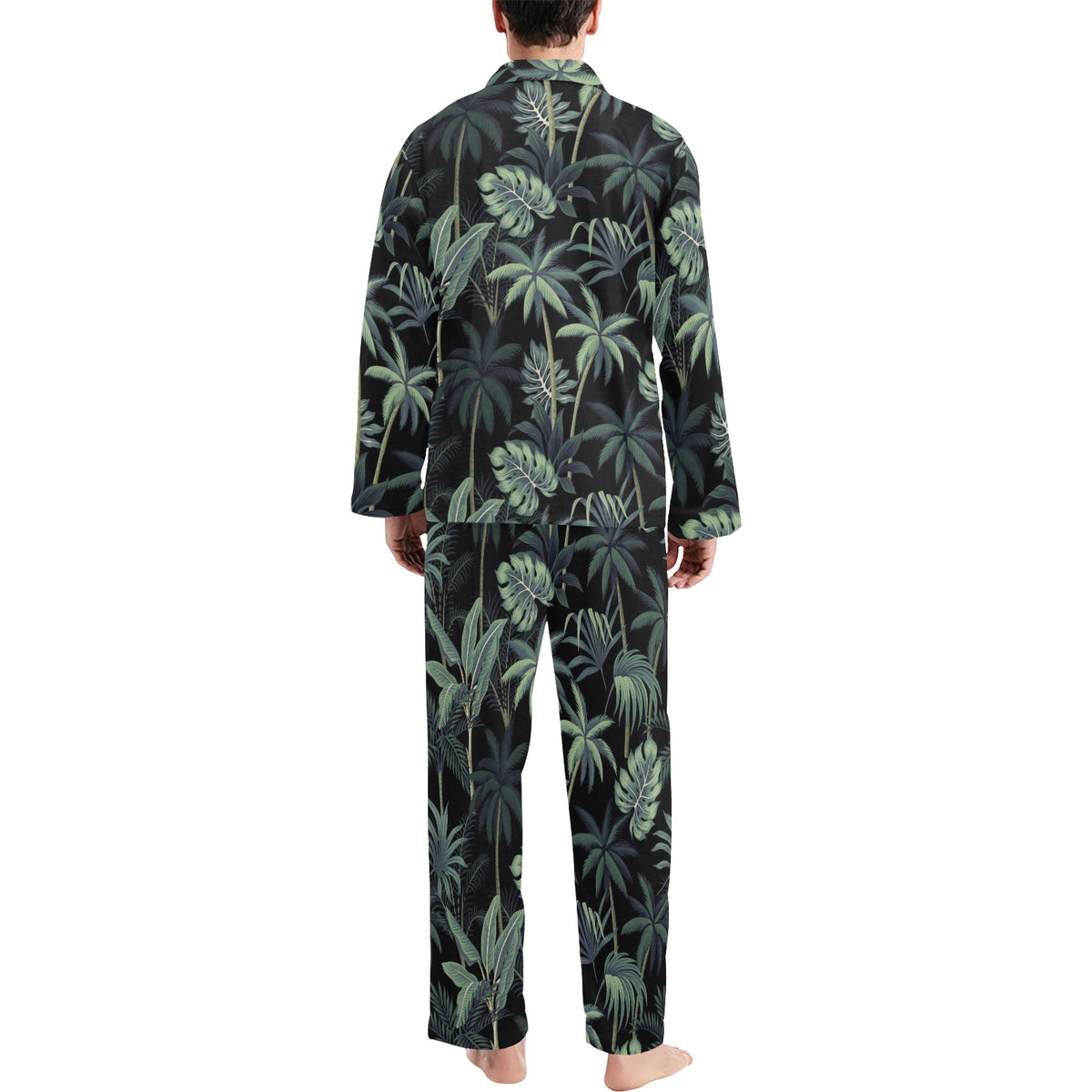 Rainforest Pattern Print Design RF02 Men's Long Sleeve Pajama Set