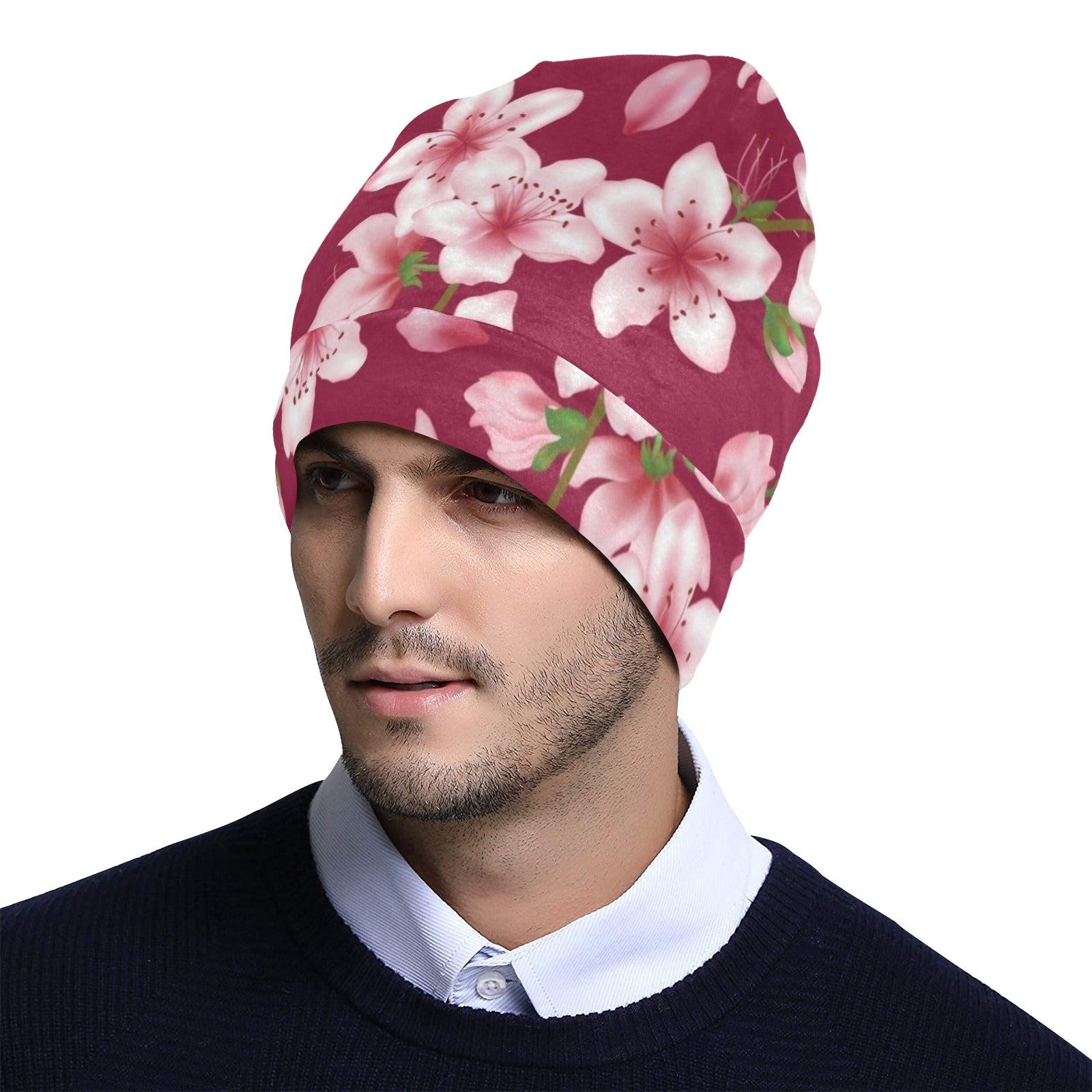 Cherry Blossom Pattern Print Design CB06 Unisex Beanie