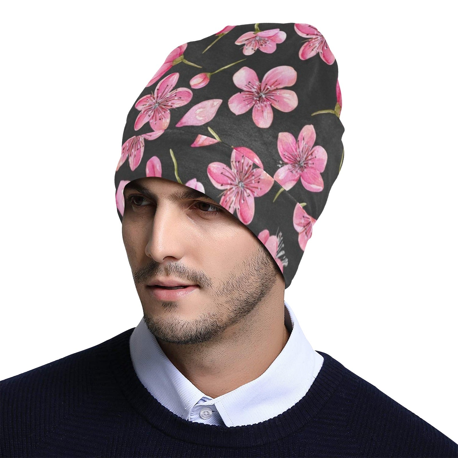 Apple blossom Pattern Print Design AB03 Unisex Beanie