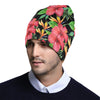 Red Hibiscus Pattern Print Design HB07 Unisex Beanie