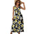 Yellow Plumeria Hawaiian Flowers Sleeveless Long Dress