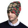 Sugar Skull Red Rose Print Design LKS301 Unisex Beanie