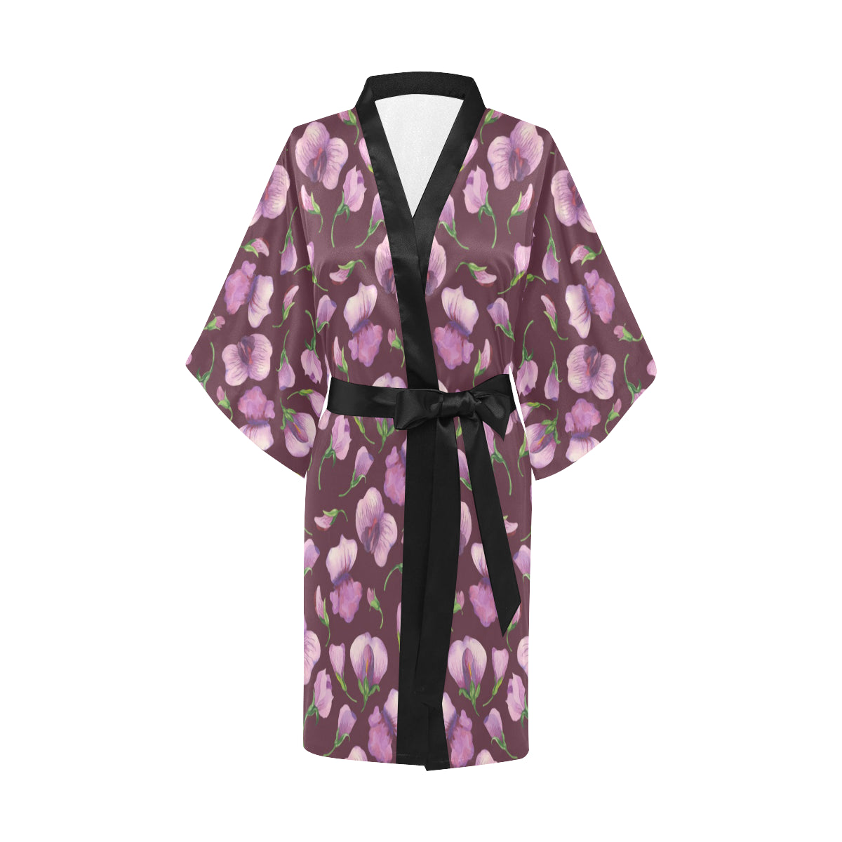 Peony Pattern Print Design PE010 Women's Short Kimono