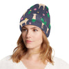 Llama Cactus Pattern Print Design 012 Unisex Beanie