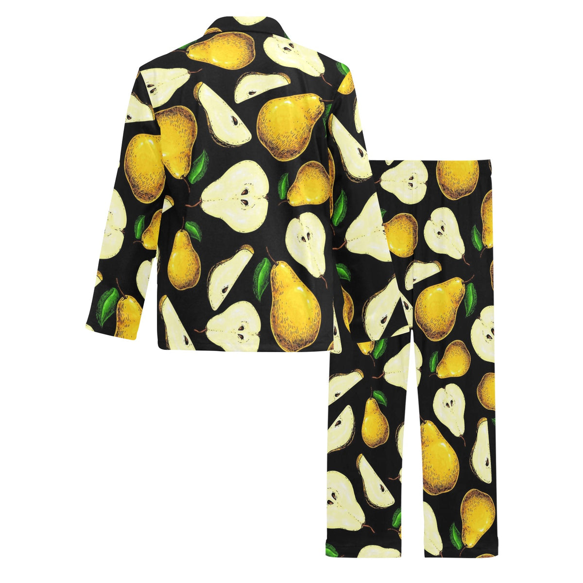 Pear Pattern Print Design PE01 Men's Long Sleeve Pajama Set