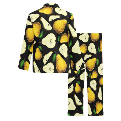 Pear Pattern Print Design PE01 Men's Long Sleeve Pajama Set