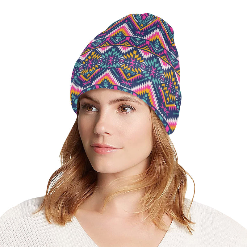 Indian Navajo Pink Themed Design Print Unisex Beanie