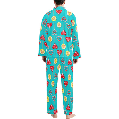 Lollipop Pattern Print Design LL06 Men's Long Sleeve Pajama Set