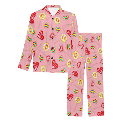 Lollipop Pattern Print Design LL05 Men's Long Sleeve Pajama Set