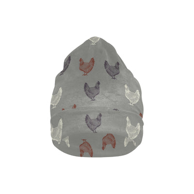 Chicken Pattern Print Design 01 Unisex Beanie