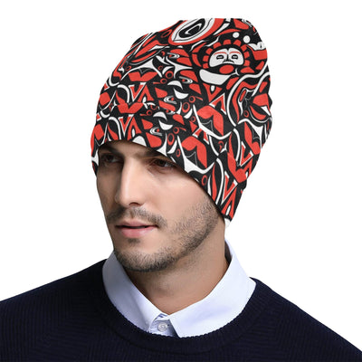 Native North American Themed Print Unisex Beanie