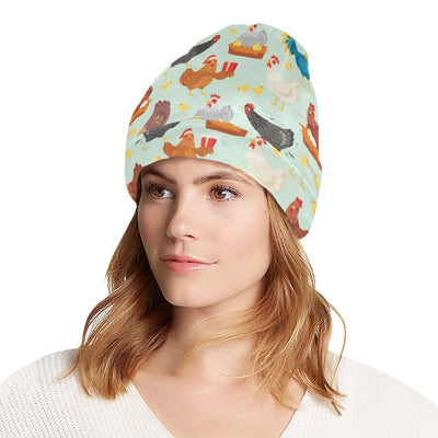 Chicken Pattern Print Design 07 Unisex Beanie