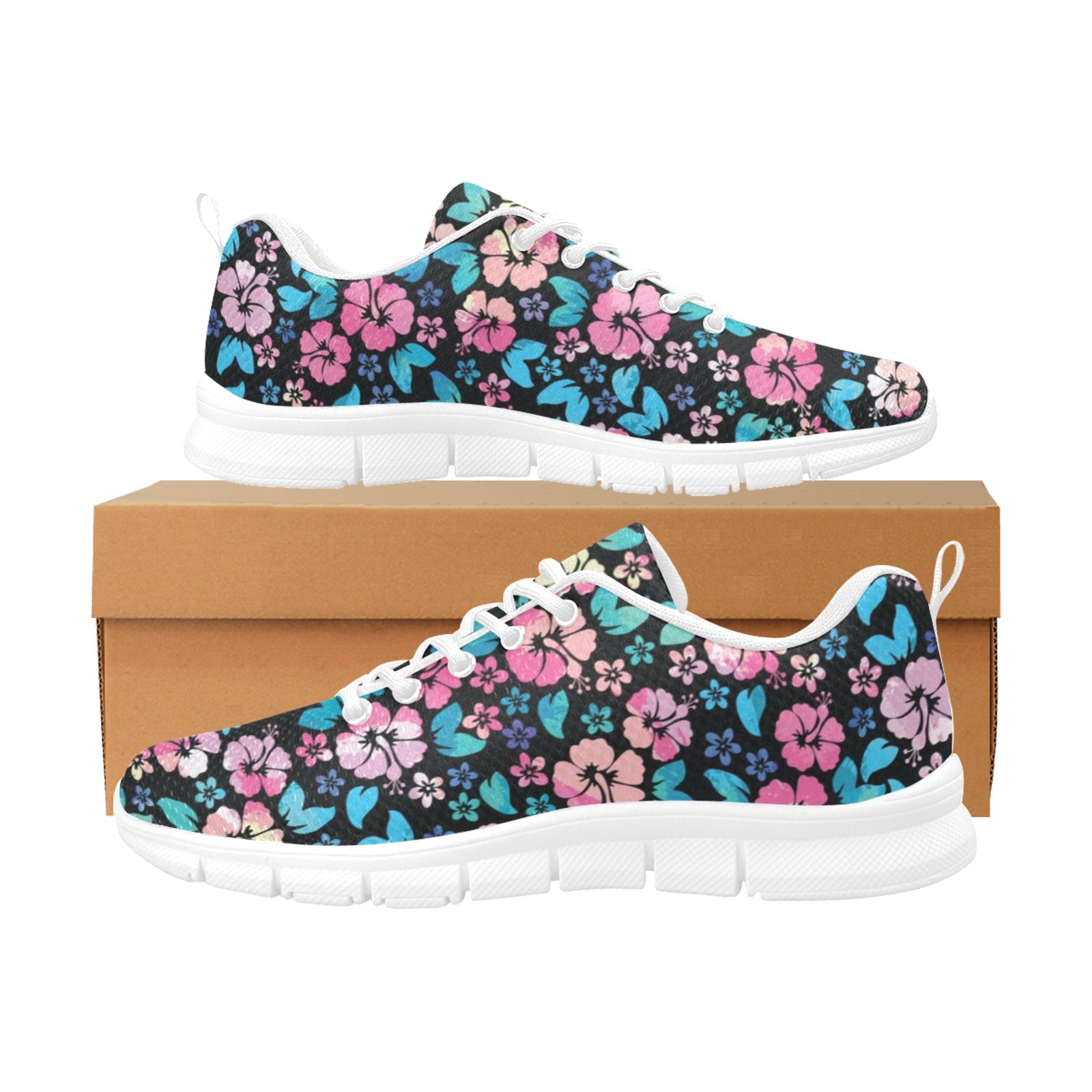 Pink Hibiscus Hawaiian Flower Women Sneakers