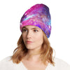 Galaxy Night Purple Space Print Unisex Beanie