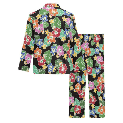 Hawaiian Themed Pattern Print Design H010 Men's Long Sleeve Pajama Set