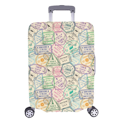 Travel Stamp Themed Design Luggage Cover Protector