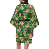 Hibiscus Pattern Print Design HB05 Women's Short Kimono