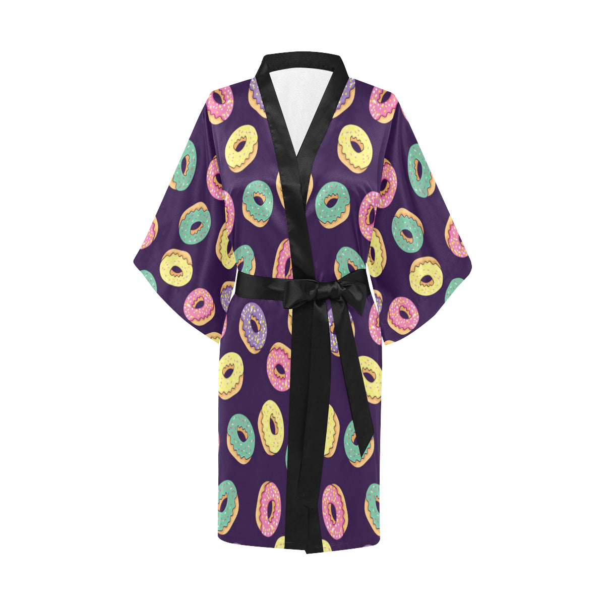 Donut Pattern Print Design DN08 Women's Short Kimono