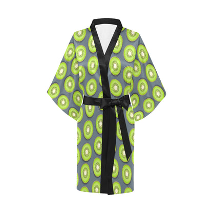 Kiwi Pattern Print Design KW06 Women's Short Kimono