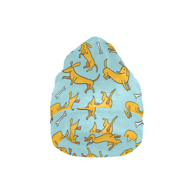 Dachshund Pattern Print Design 08 Unisex Beanie