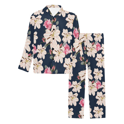 Lily Pattern Print Design LY04 Men's Long Sleeve Pajama Set