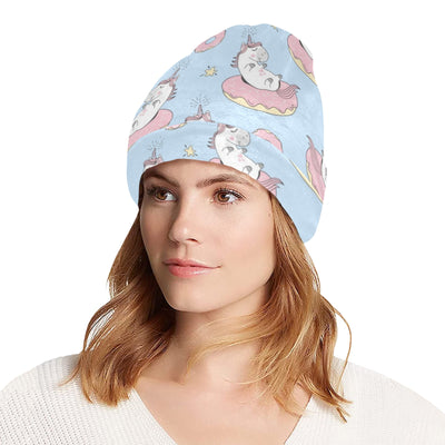 Donut Unicorn Pattern Print Design DN014 Unisex Beanie