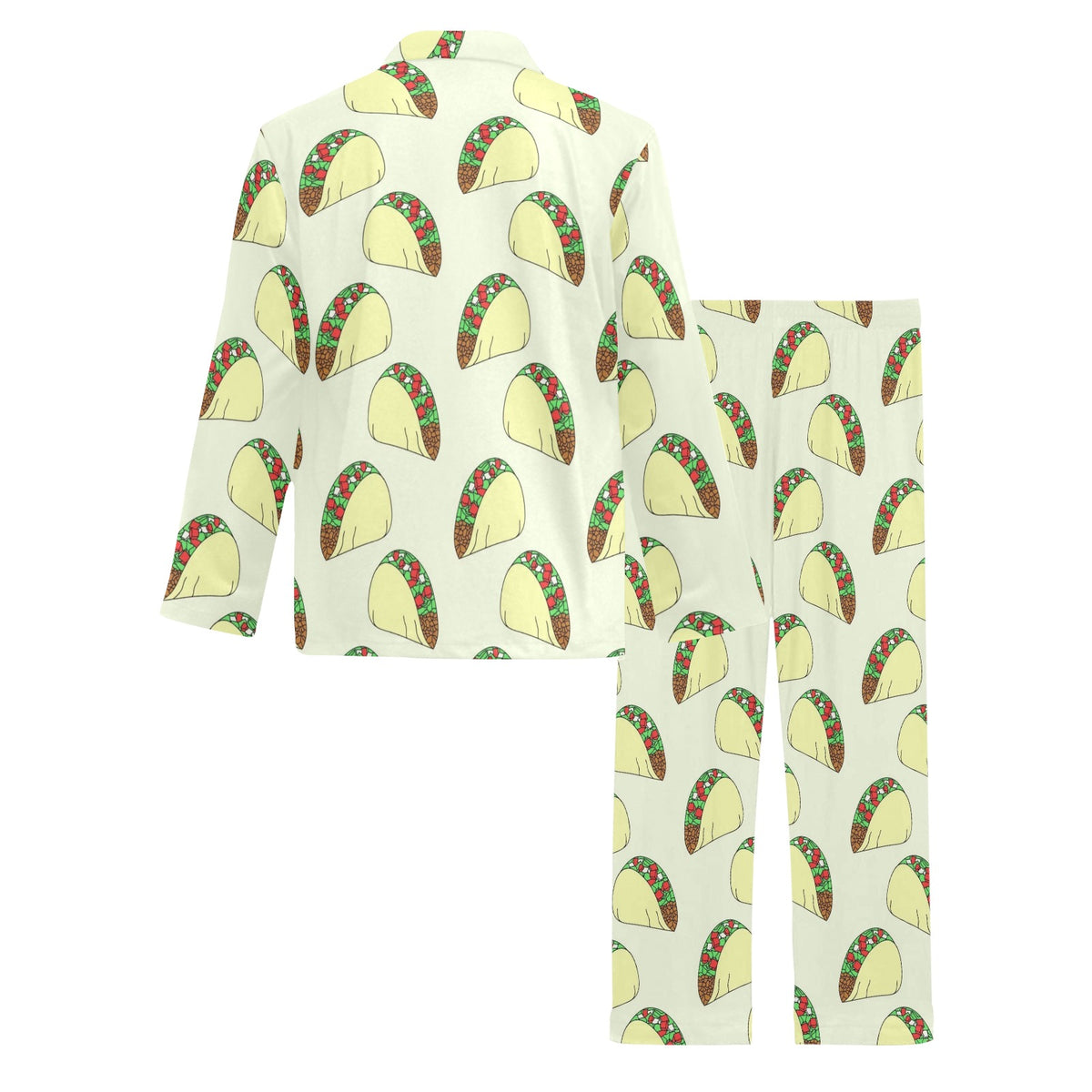 Taco Pattern Print Design TC05 Men's Long Sleeve Pajama Set