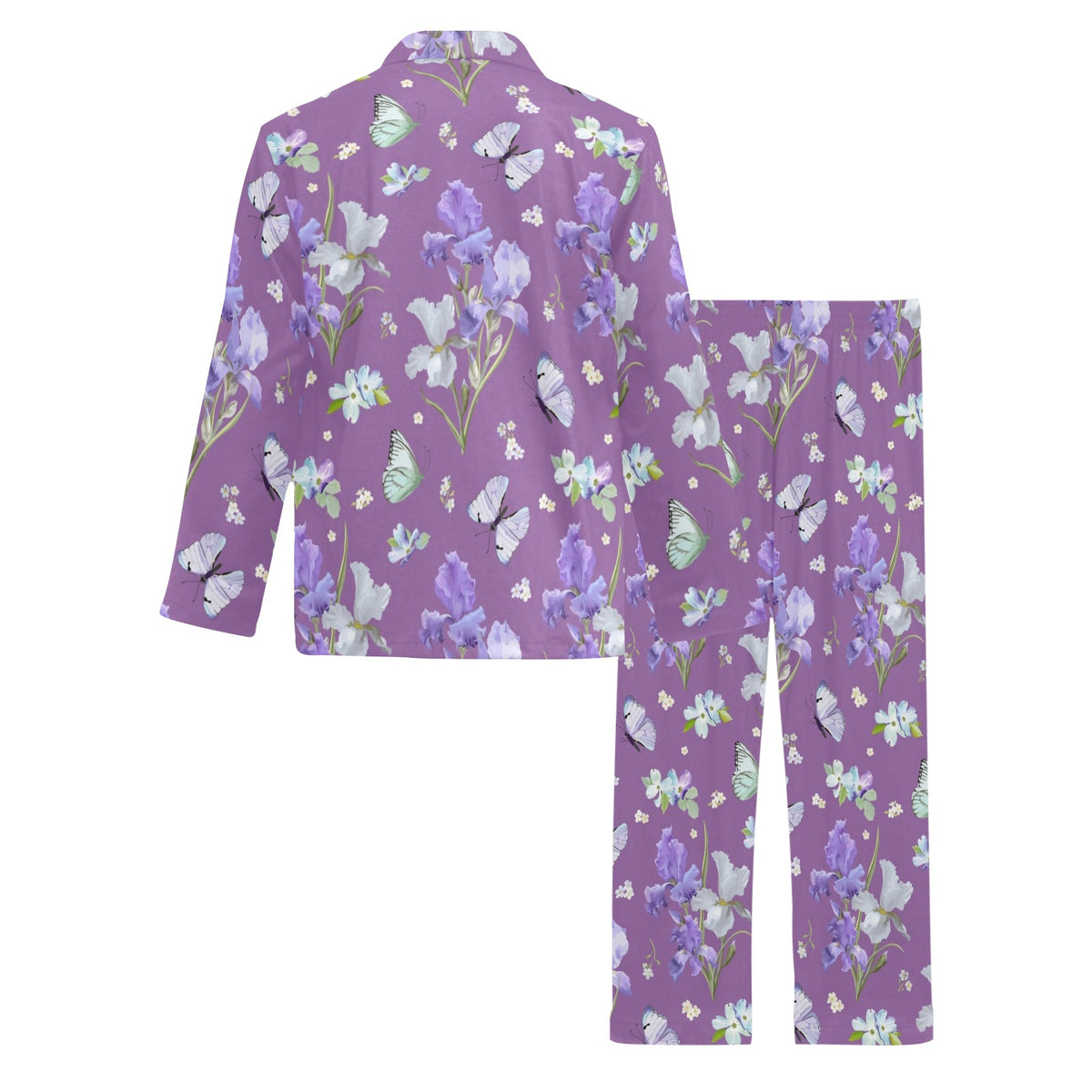 Iris Pattern Print Design IR09 Men's Long Sleeve Pajama Set