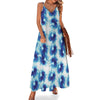 Tie Dye Blue Print Design LKS305 Long Maxi Dress