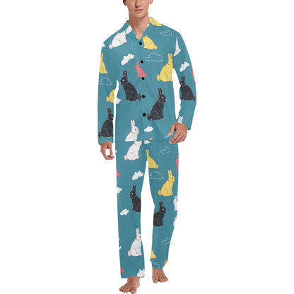 Rabbit Pattern Print Design RB014 Men's Long Sleeve Pajama Set