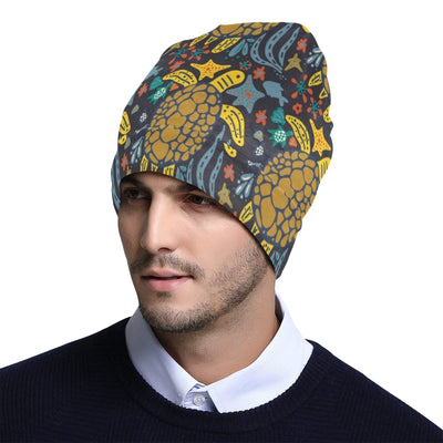 Sea Turtle Pattern Print Design T03 Unisex Beanie