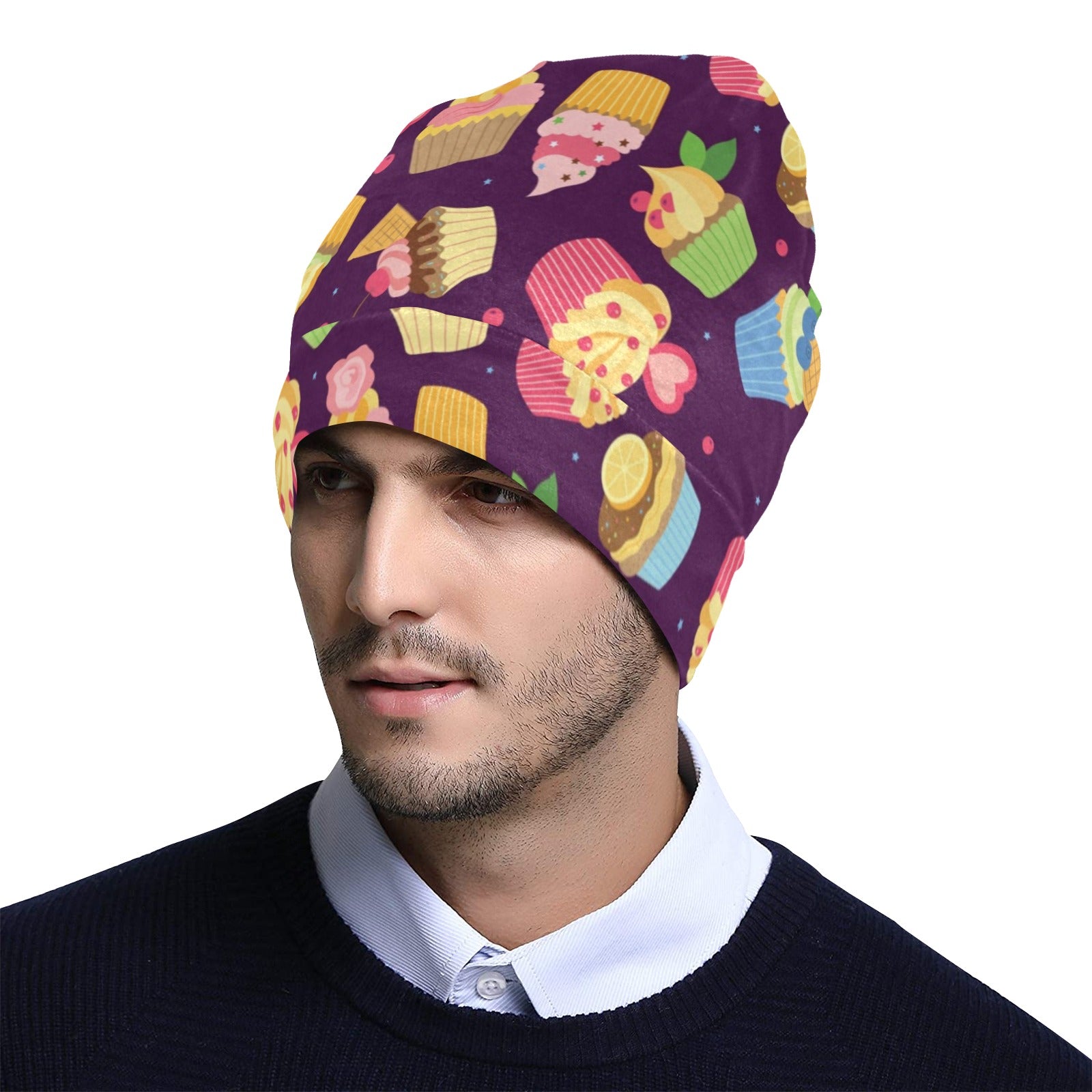 Cupcake Pattern Print Design 05 Unisex Beanie