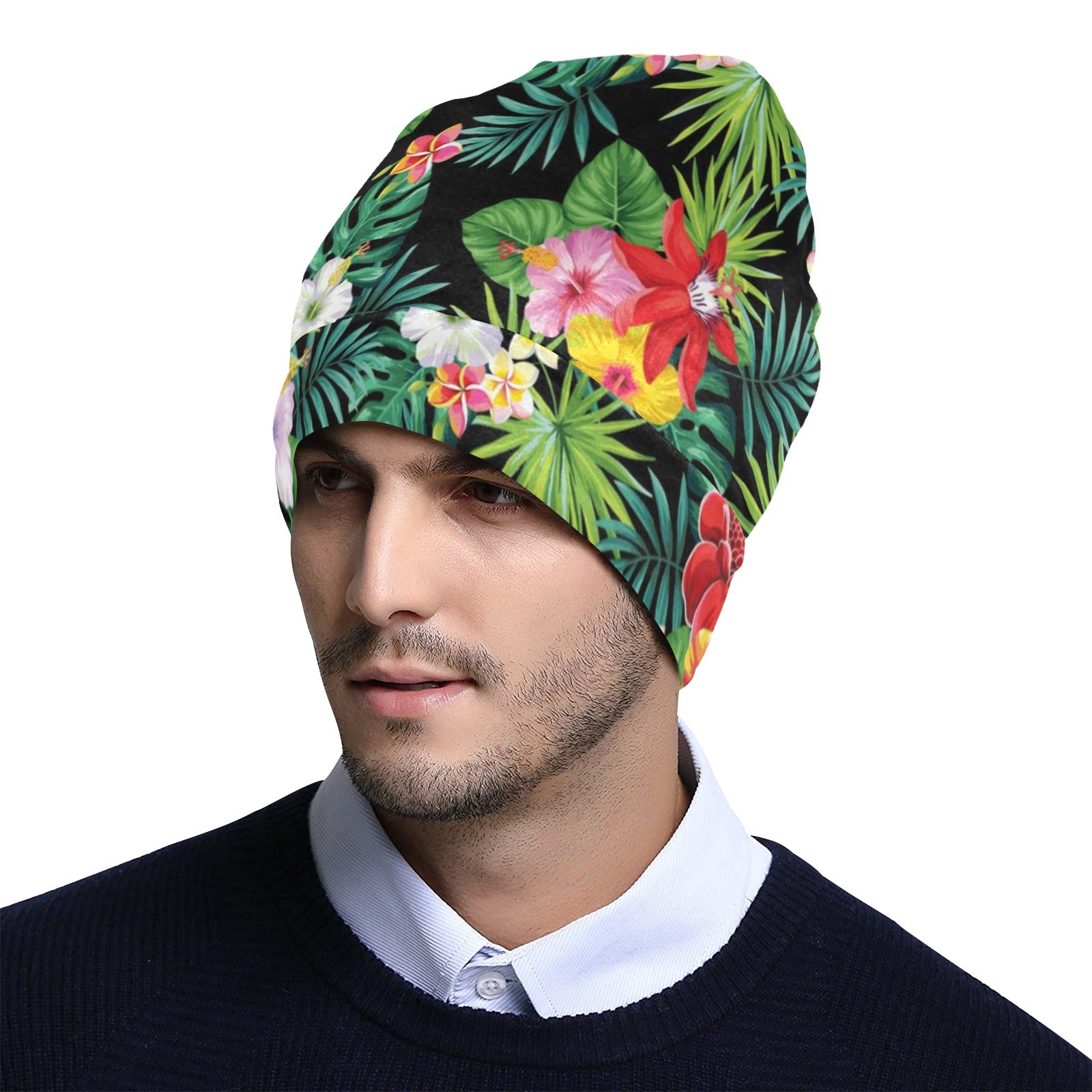 Hibiscus Hawaiian flower tropical Unisex Beanie