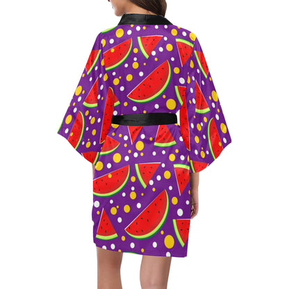 Watermelon Pattern Print Design WM010 Women's Short Kimono