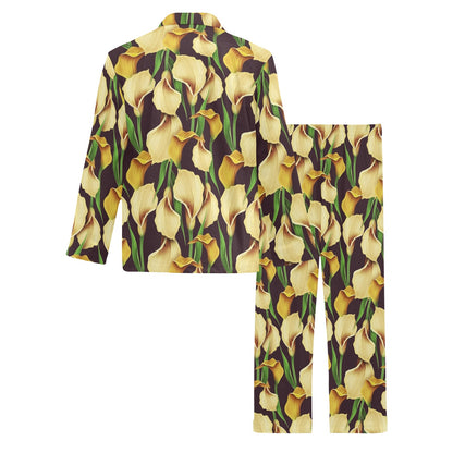 Lily Pattern Print Design LY013 Men's Long Sleeve Pajama Set