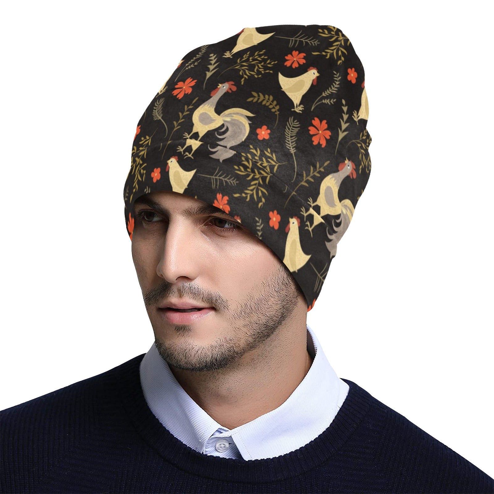 Chicken Pattern Print Design 04 Unisex Beanie