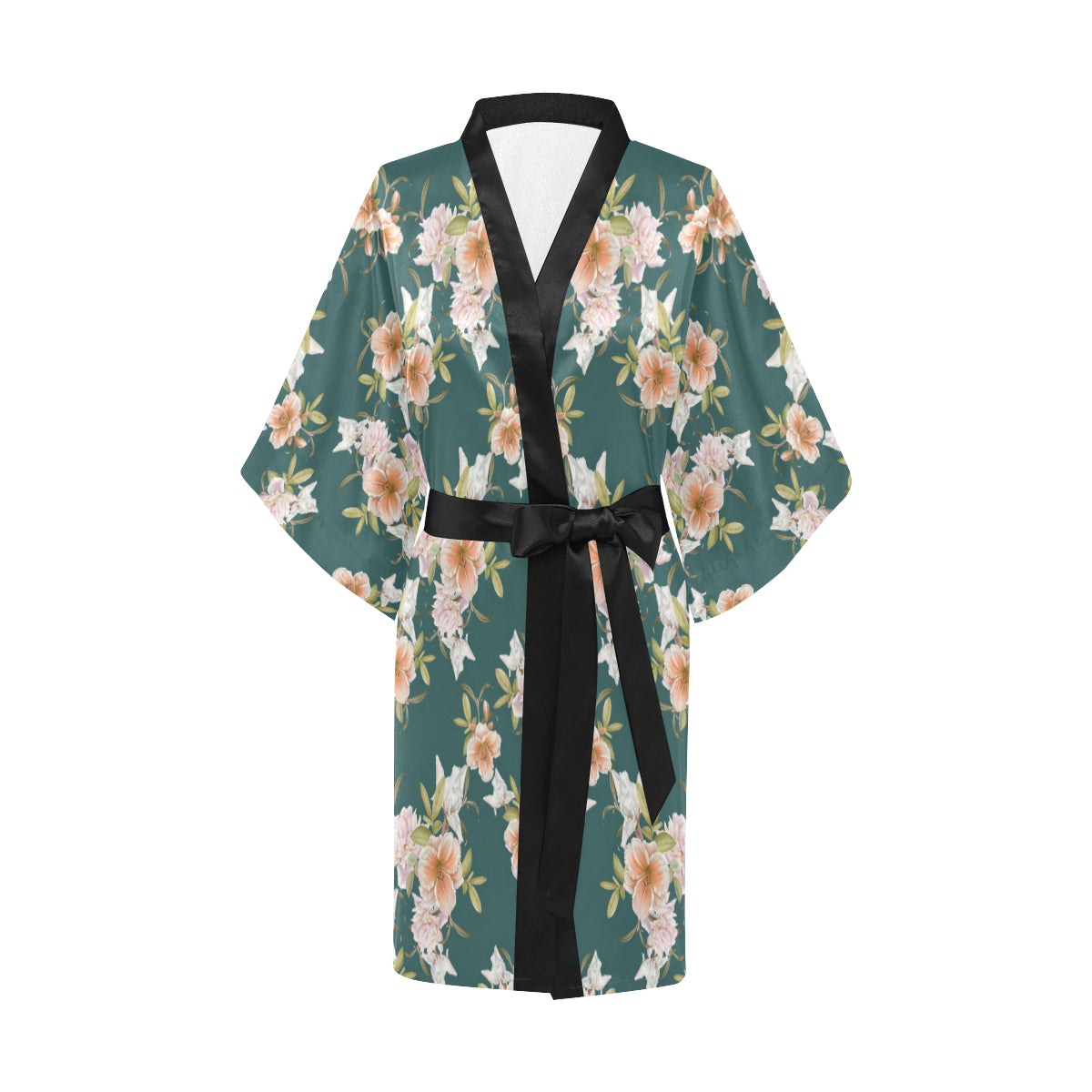 Iris Pattern Print Design IR01 Women's Short Kimono