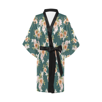 Iris Pattern Print Design IR01 Women's Short Kimono