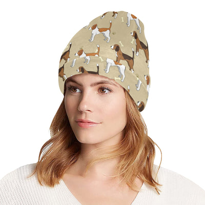 Beagle Pattern Print Design 01 Unisex Beanie