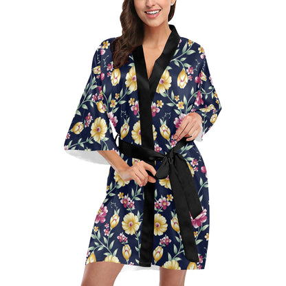 Gerberas Pattern Print Design GB03 Women's Short Kimono
