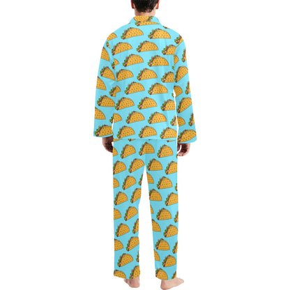 Taco Pattern Print Design TC03 Men's Long Sleeve Pajama Set