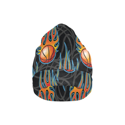 Basketball Fire Print Pattern Unisex Beanie