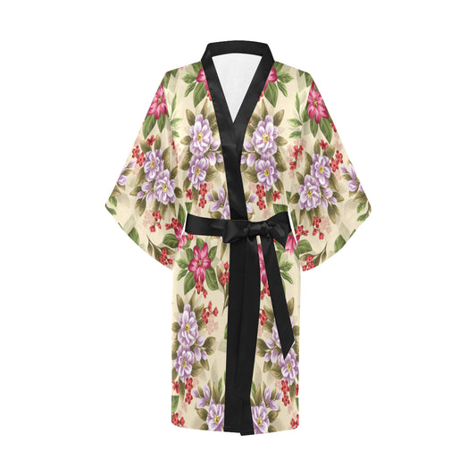 Summer Floral Pattern Print Design SF08 Women's Short Kimono