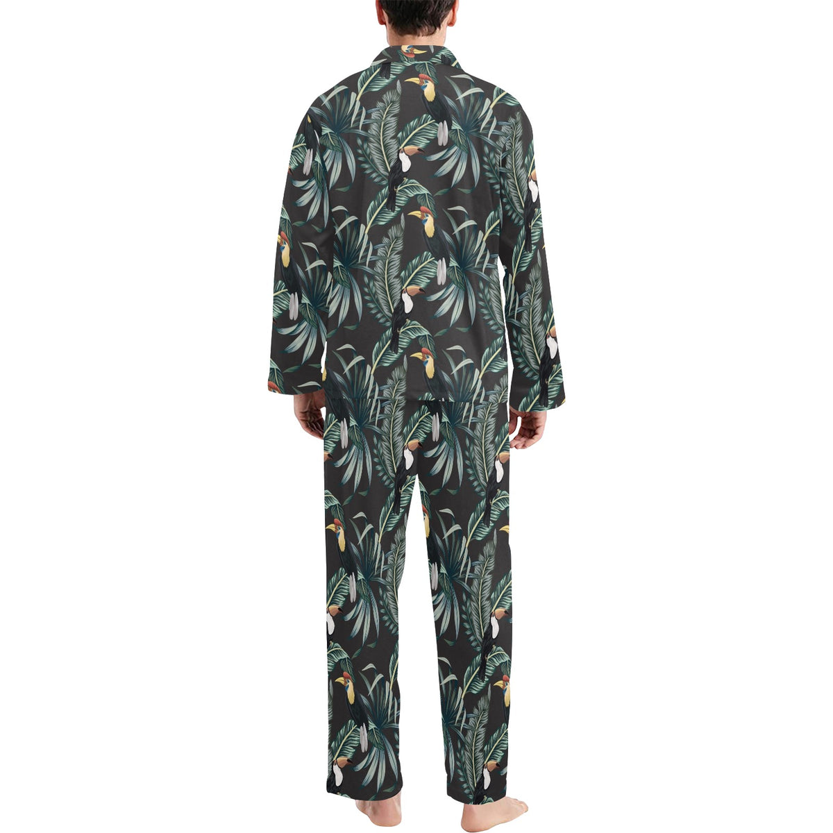 Rainforest Pattern Print Design RF06 Men's Long Sleeve Pajama Set