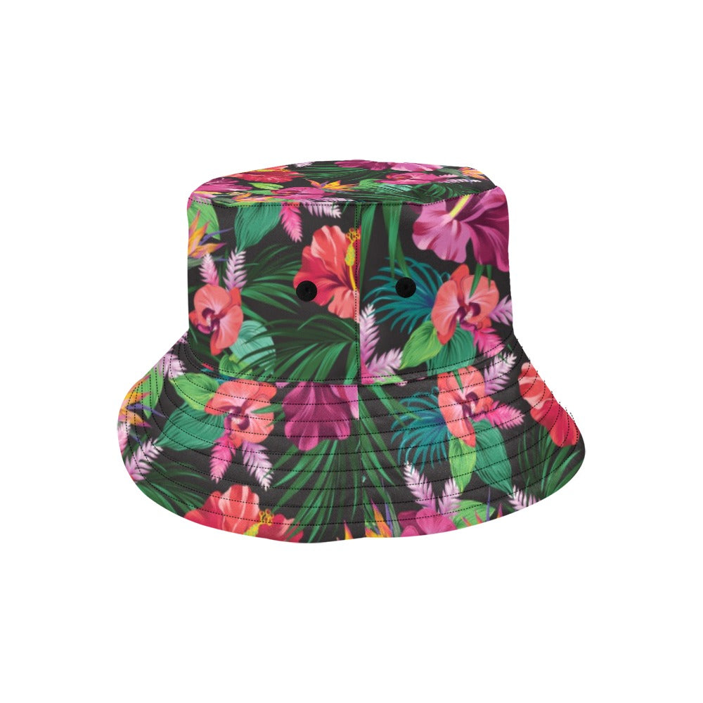 Hibiscus Hawaiian Design Print Pattern Bucket Hat